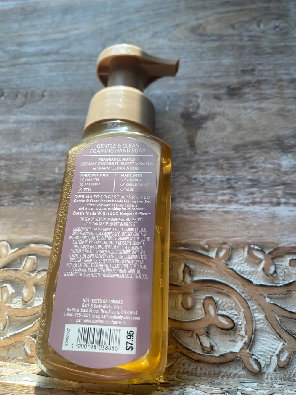 Bath & Body Works Toasted Coconut Crème Foaming Hand Soap - Cream, Gold